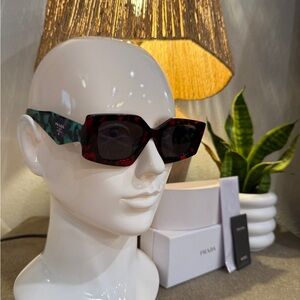 Prada Black and Red Women's Sunglasses